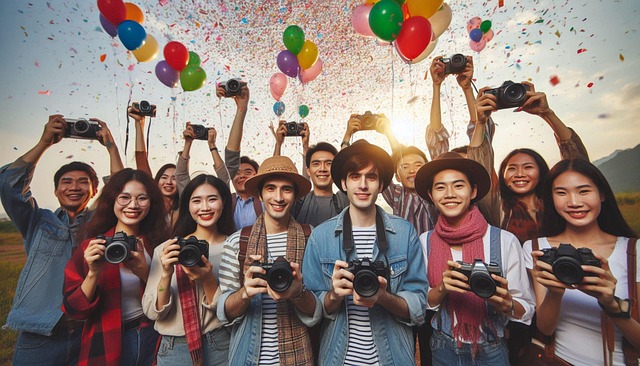 Photos de jeunes avec un appareil photo